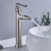 Rozin Single Hole Tall Waterfall Bathroom Sink Faucet with Pop up Drain(no Overflow) Brushed Nickel - B079VR9KM5